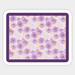 Purple and Peach Romantic Roses Sticker